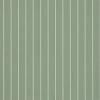 Wallpaper: muted sage-green textured background with evenly spaced double white pinstripes; the stripes run vertically across the surface, presenting a uniformly lit, uninterrupted wall field.