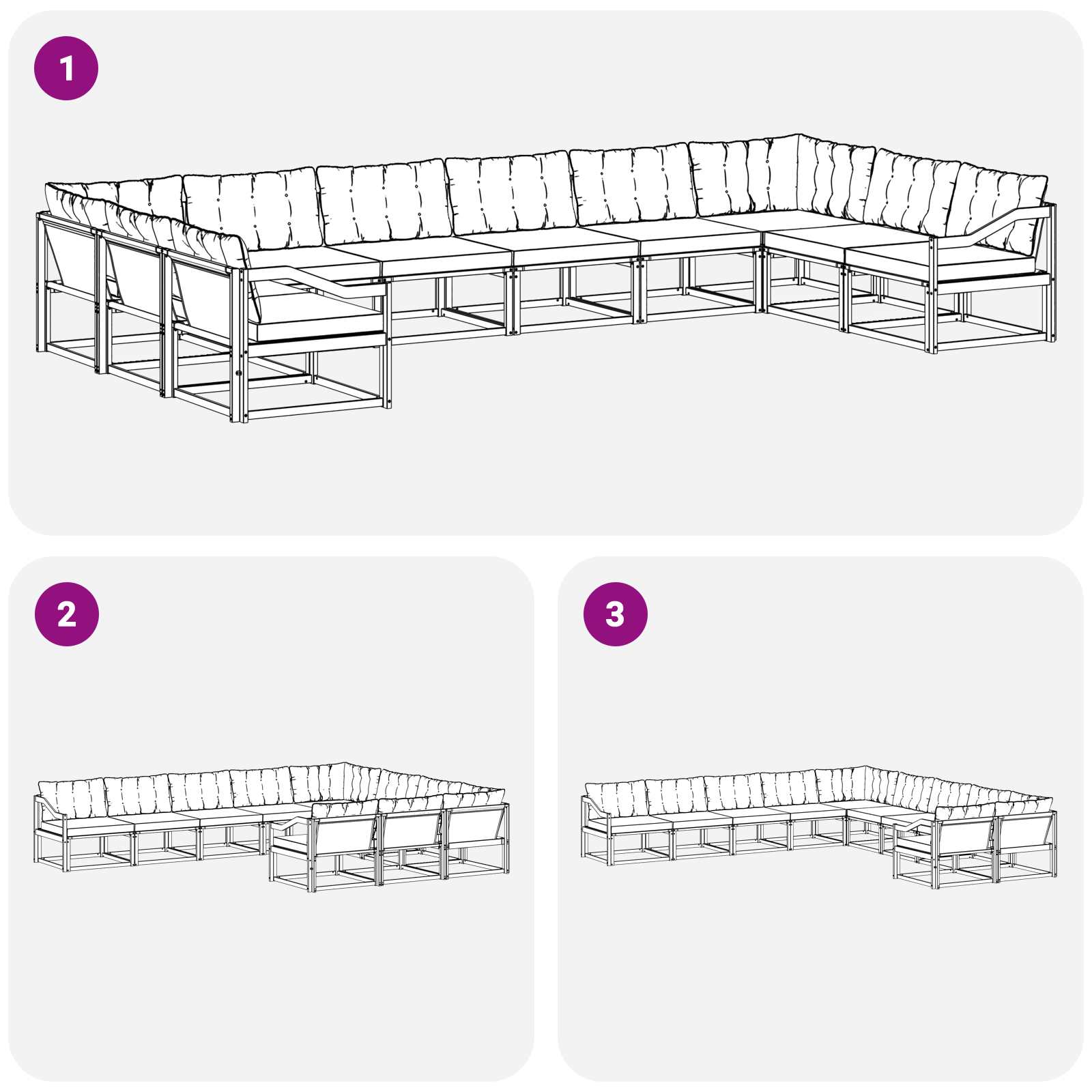 vidaXL Outdoor-Sofagarnitur mit Kissen 10 pcs Natur und Beige – Bild 8