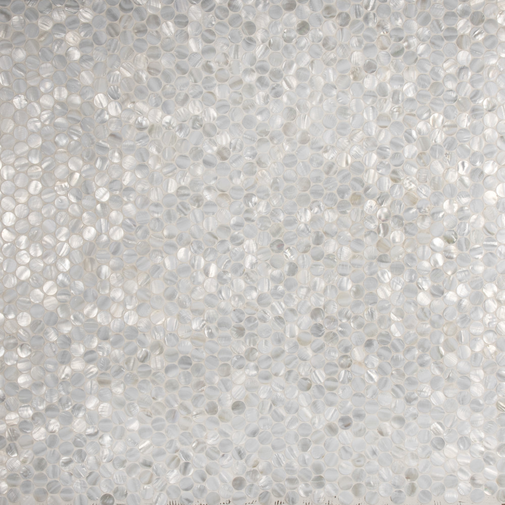 Conchella Penny White 11 1 4 In X 11 5 8 In Natural Shell Mosaic Tile 