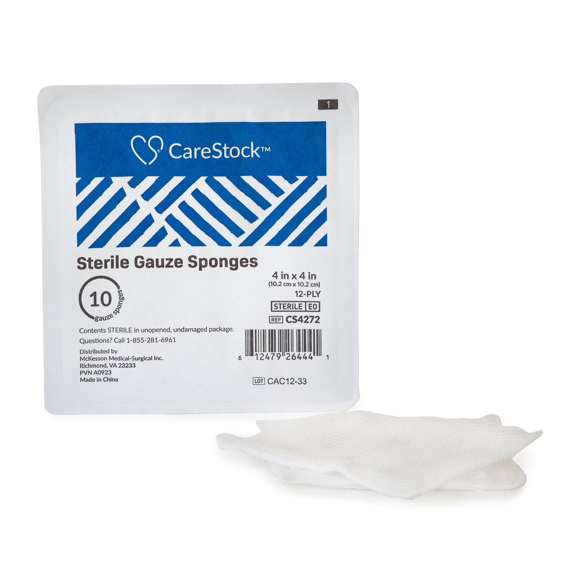 CareStock™ Sterile Gauze Sponge, 4 x 4 Inch