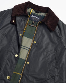 Long Beadnell Waxed Jacket Sage-Ancient