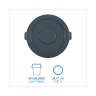 Boardwalk, Round, Resin, 44 gal, Gray, Receptacle Lid