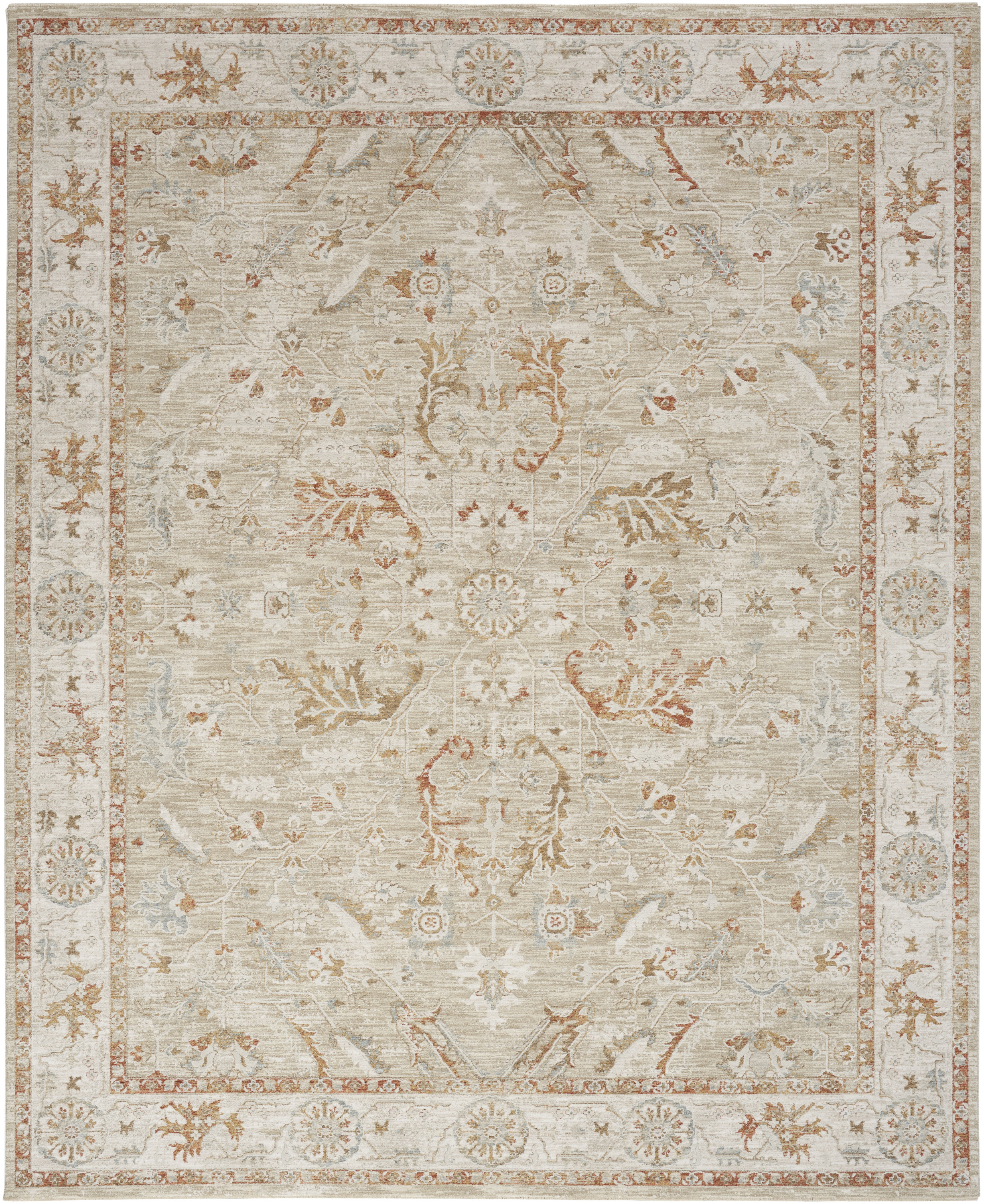 Nourison Infinite 7'10" x 10'4" Sage Ivory Vintage Indoor Rug