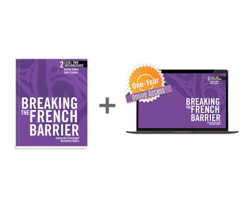 Breaking the French Barrier Level 2 (Intermediate) Student Book + Digital Audio & Enhancements Online Access Code - 1 Year Subscription