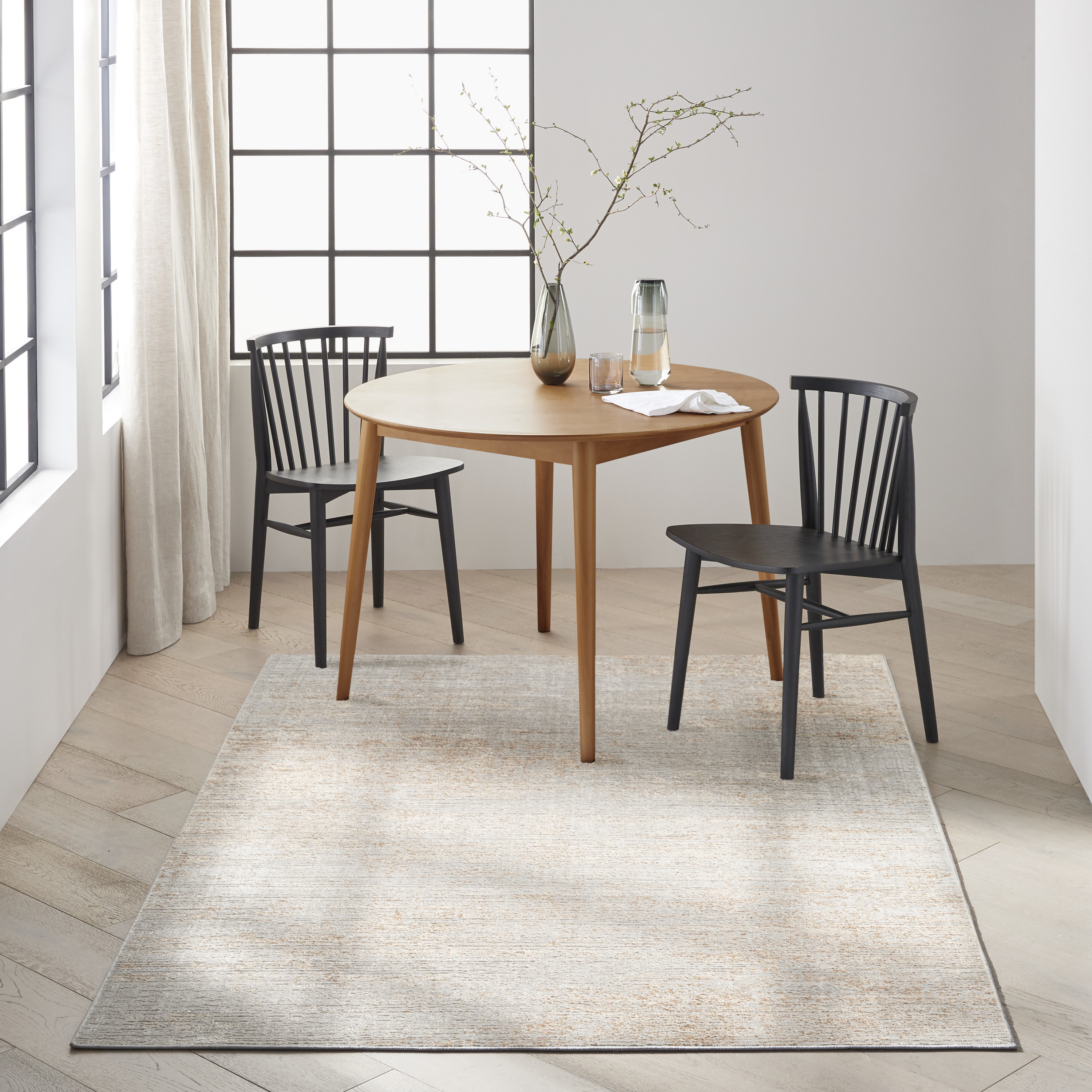 Calvin Klein CK029 Captivating 5'3" x 7'3" Grey Beige Modern Indoor Rug
