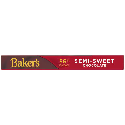 Baker's Semi-Sweet Chocolate Premium Baking Bar 56% Cacao, 4 oz Box