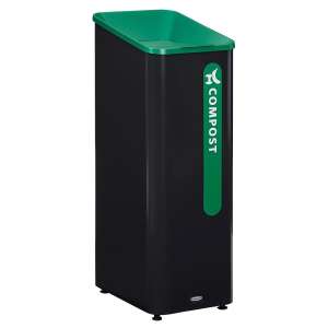 RUB2078991, Rubbermaid Commercial, Sustain, Compost, 15 gal, Powder-coated Steel, Green, Rectangle, Receptacle