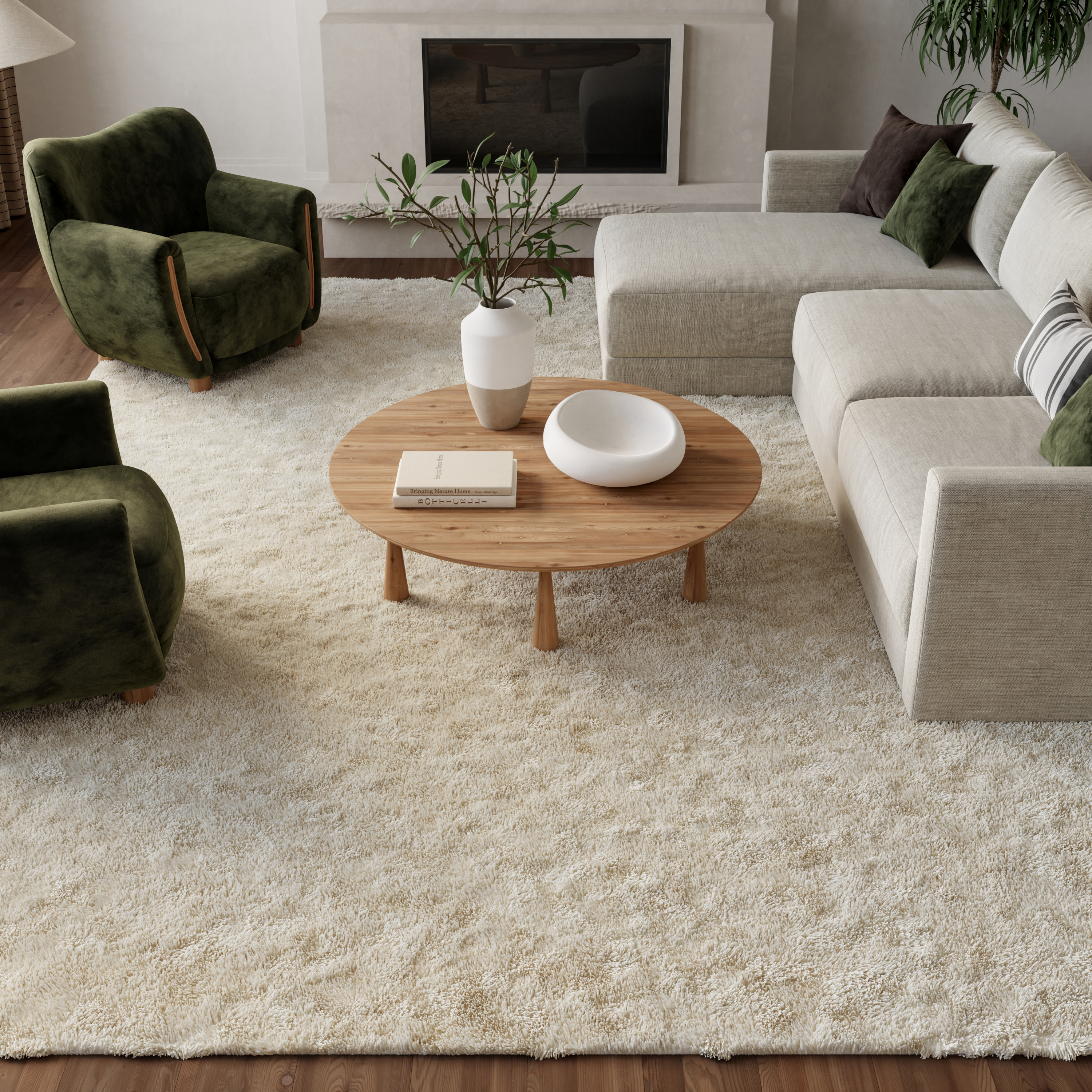 Nourison Dreamy Shag 7'10" x 9'10" Ivory Shag Indoor Rug