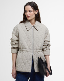 Clarissa Quilted Jacket Light Sand/Rosemary Tartan