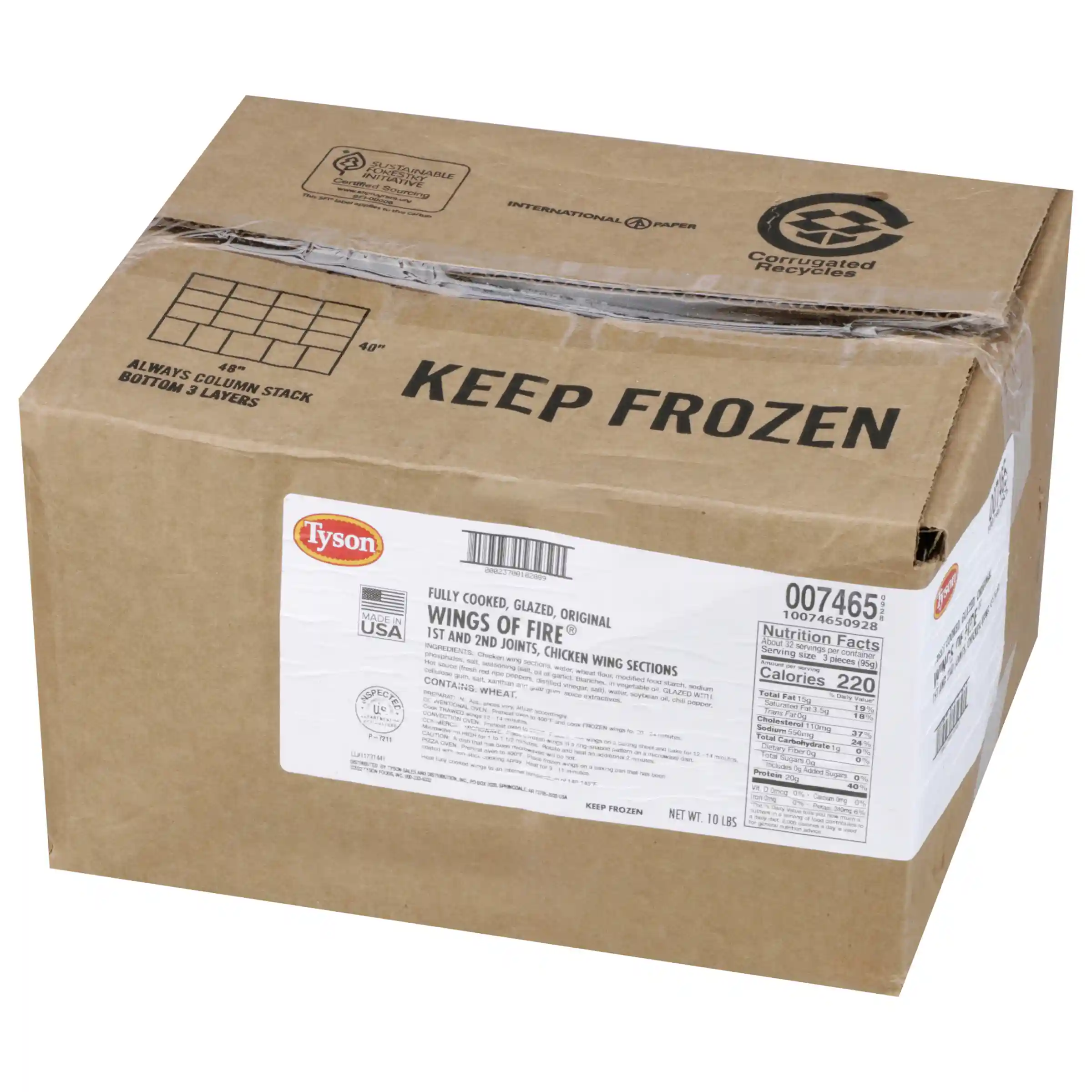 Tyson® Wings of Fire® Fully Cooked Glazed Bone-In Chicken Wing Sections, Medium_image_5