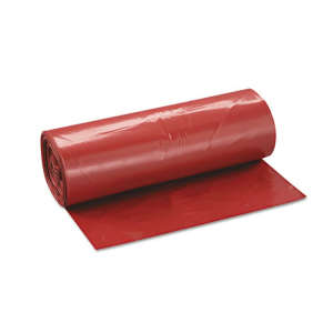 Inteplast,  LLDPE Biohazard Liner, 45 gal Capacity, 40 in Wide, 46 in High, 1.3 Mils Thick, Red