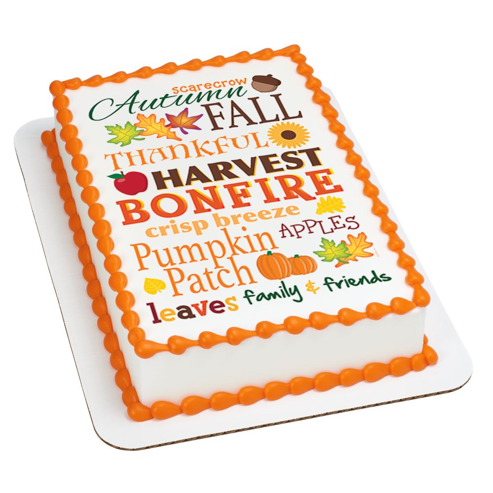Image Cake Autumn Words
