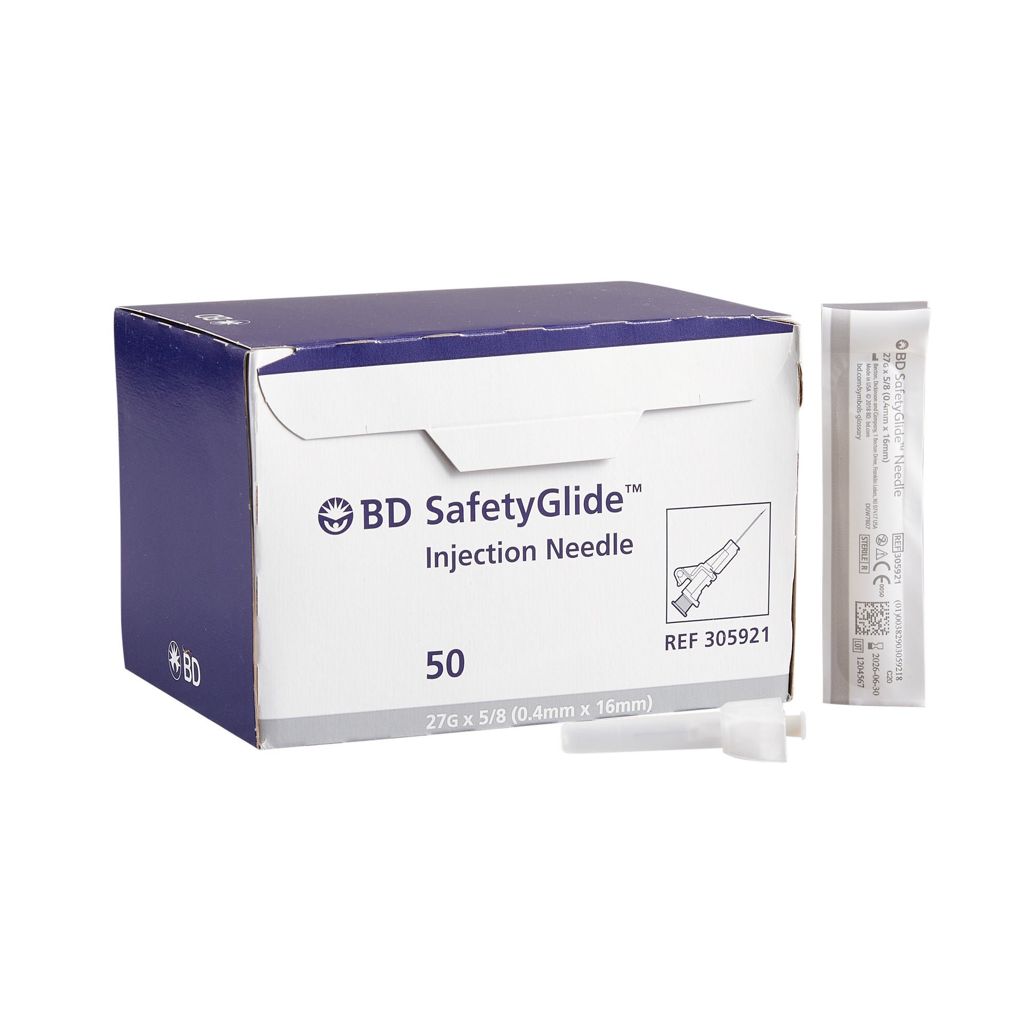 SafetyGlide™ Safety Hypodermic Needle, 27 Gauge, 5/8 Inch Length