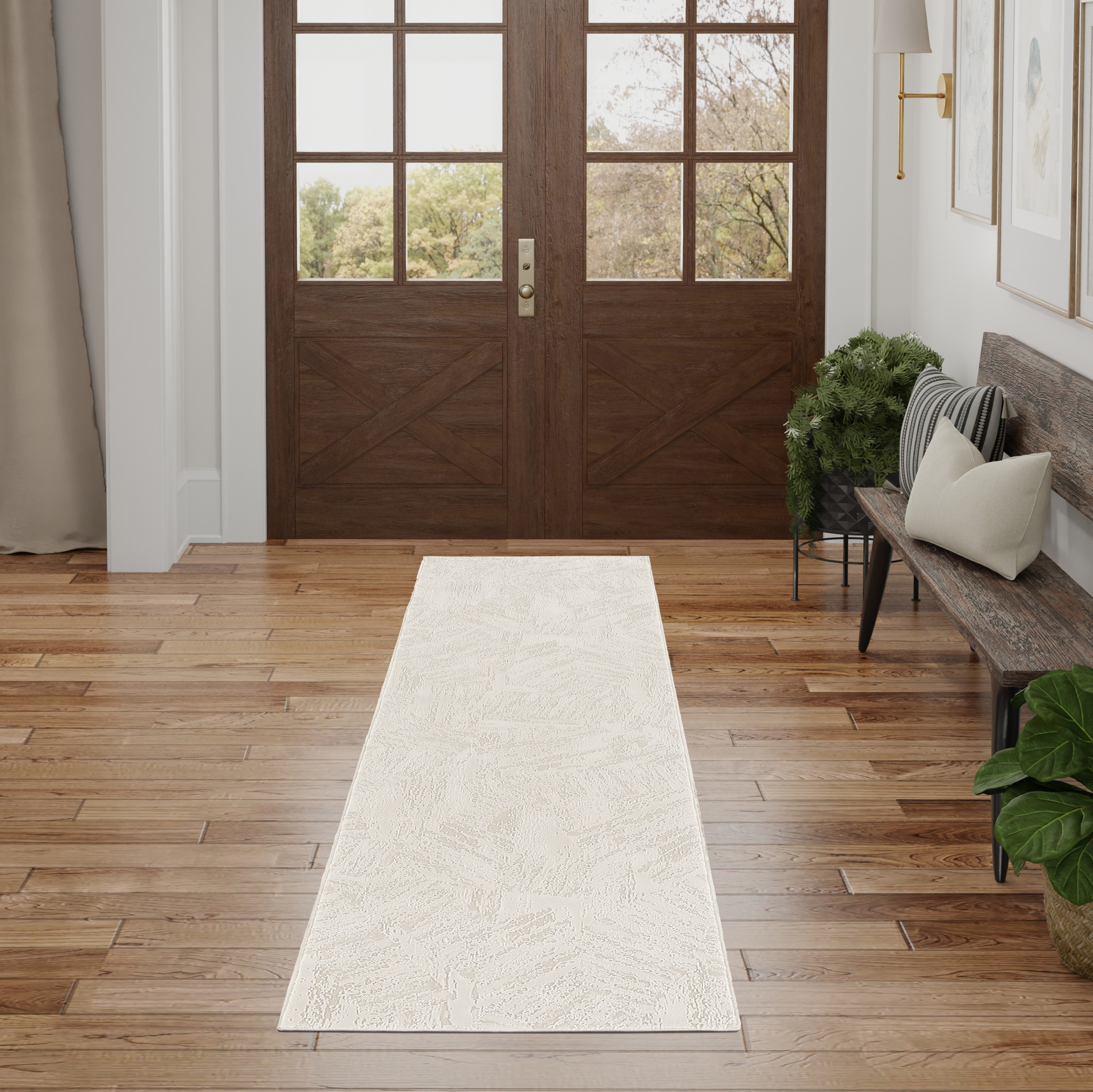 Nourison Desire 2'3" x 7'6" Ivory Modern Indoor Rug