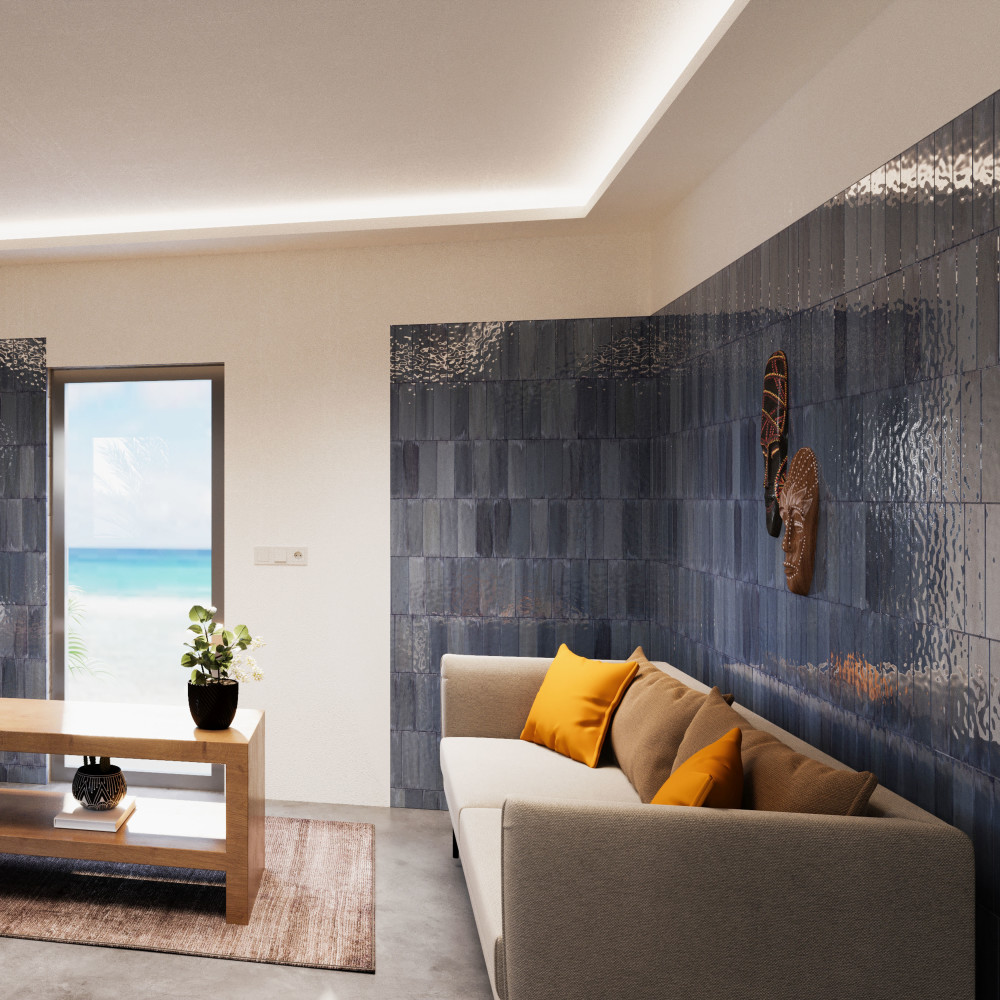 Luca Marine with Antimicrobial Glaze 3-1/8 in. x 12-3/8 in. Ceramic Wall Tile