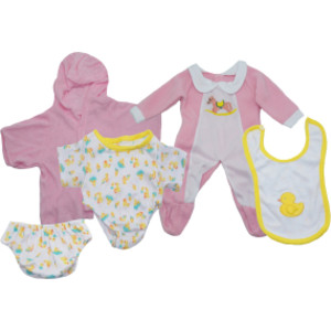 Girl Doll Clothes Set, 3 Outfits