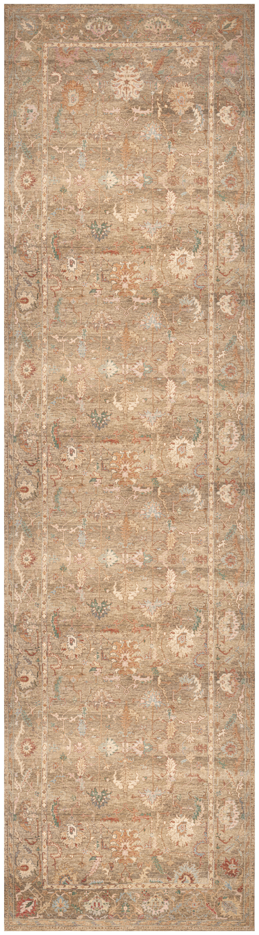 Nourison Vintage Washables 2'2" x 8' Taupe Multicolor Vintage Indoor Rug