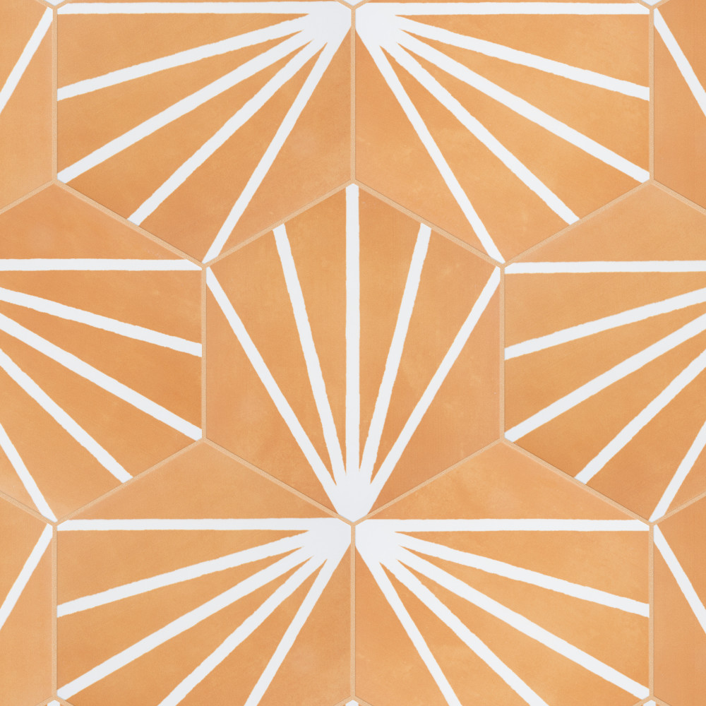 Horizon Dusk Hex Mostaza 7.75x9 Hexagon Ceramic Floor and Wall Digital Pattern