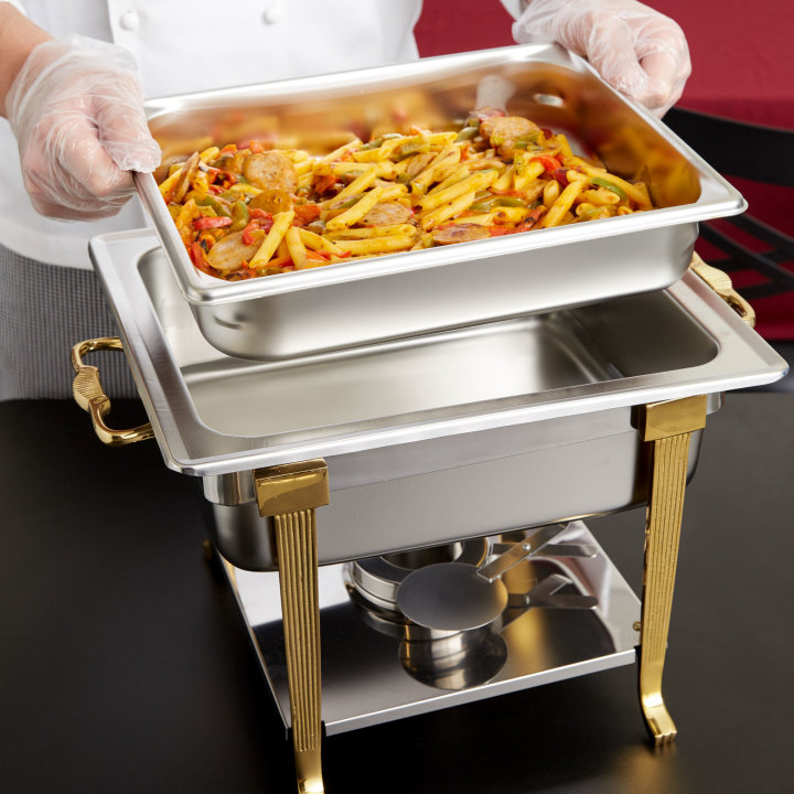 4.1-quart (3.8L) One-Half Size Chafer with Classic Brass Trim