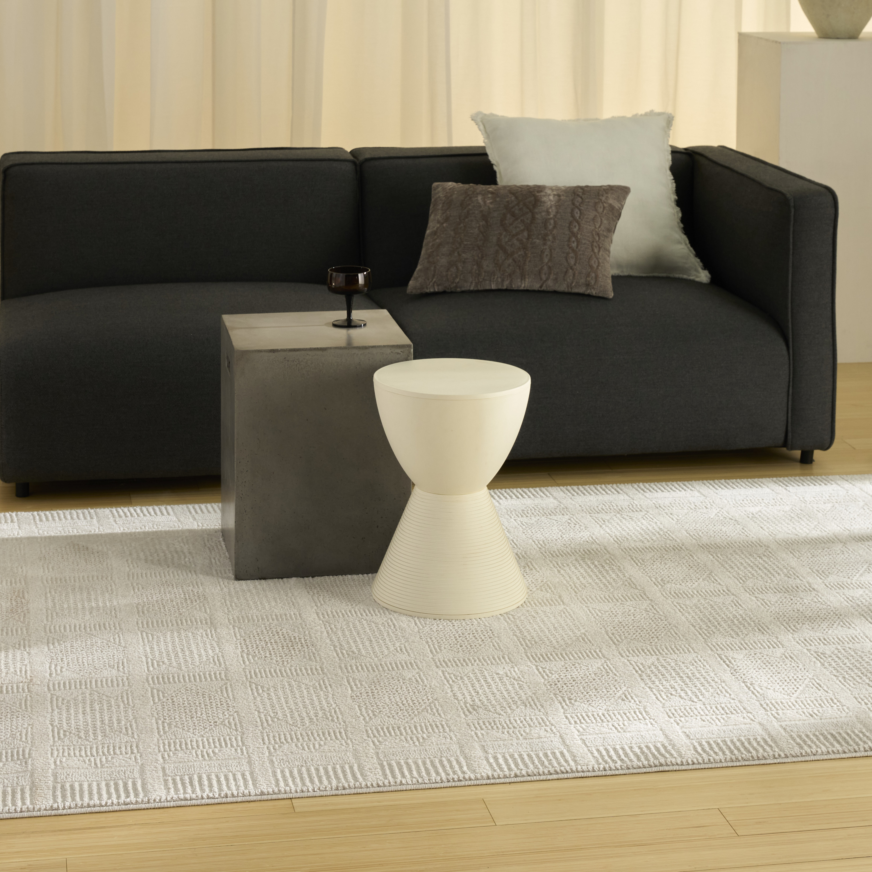 Nourison Nordic 4' x 6' Ivory Beige Modern Indoor Rug