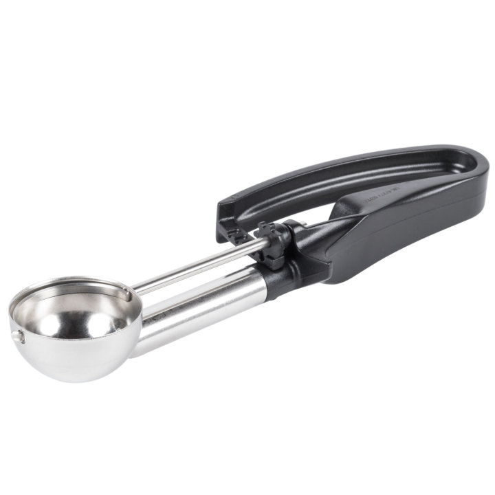 1.13-ounce extended-length disher with black squeeze-handle