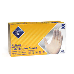 Hillyard, Safety Zone®, General Purpose Gloves, Latex, 4.0 mil, Powder Free, S, Cream