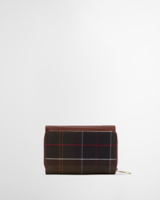 Portafoglio con patta in pelle Rosa Brown/Classic Tartan