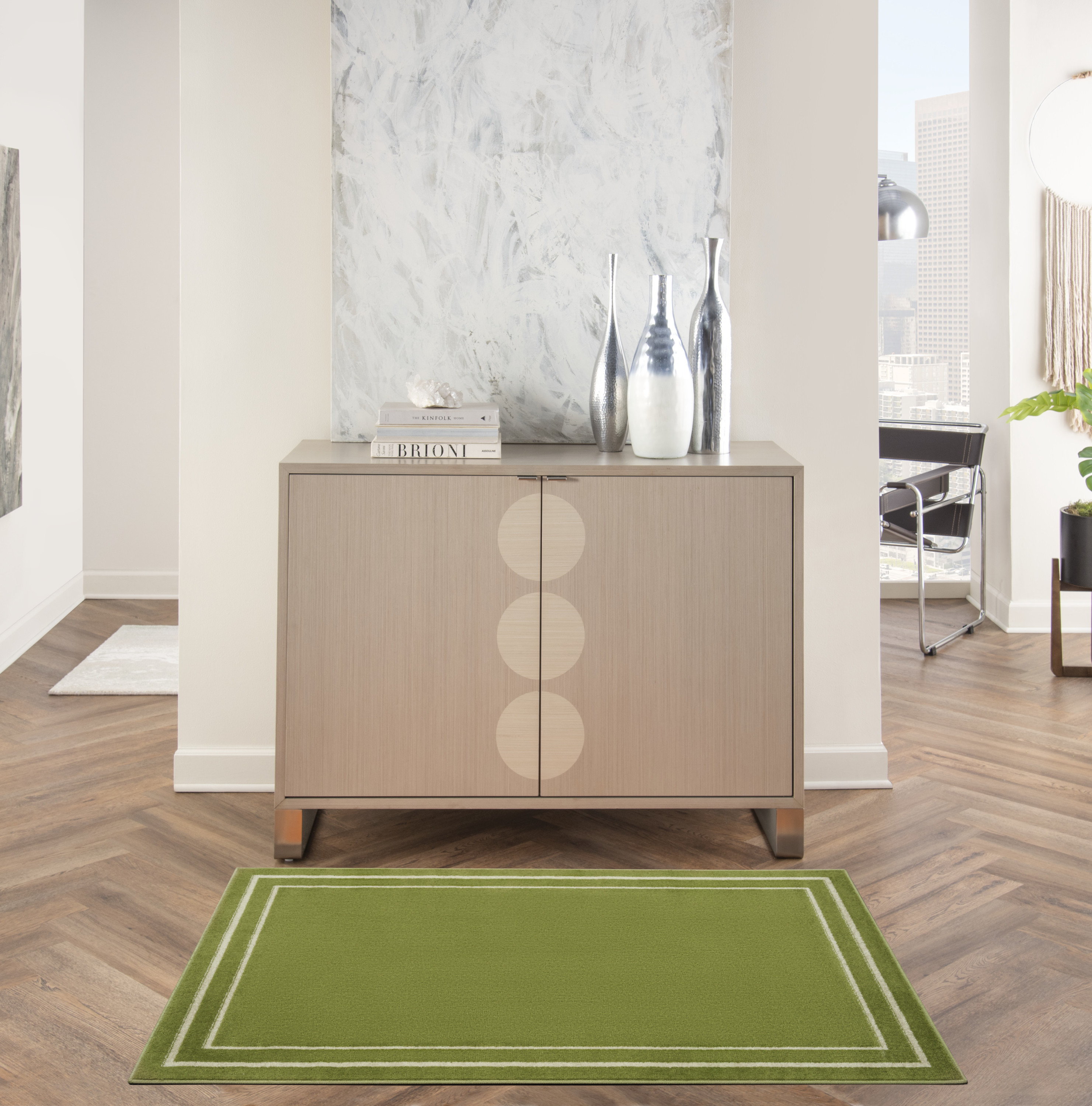 Nourison Nourison Essentials 2' x 4' Green Ivory Contemporary Rug