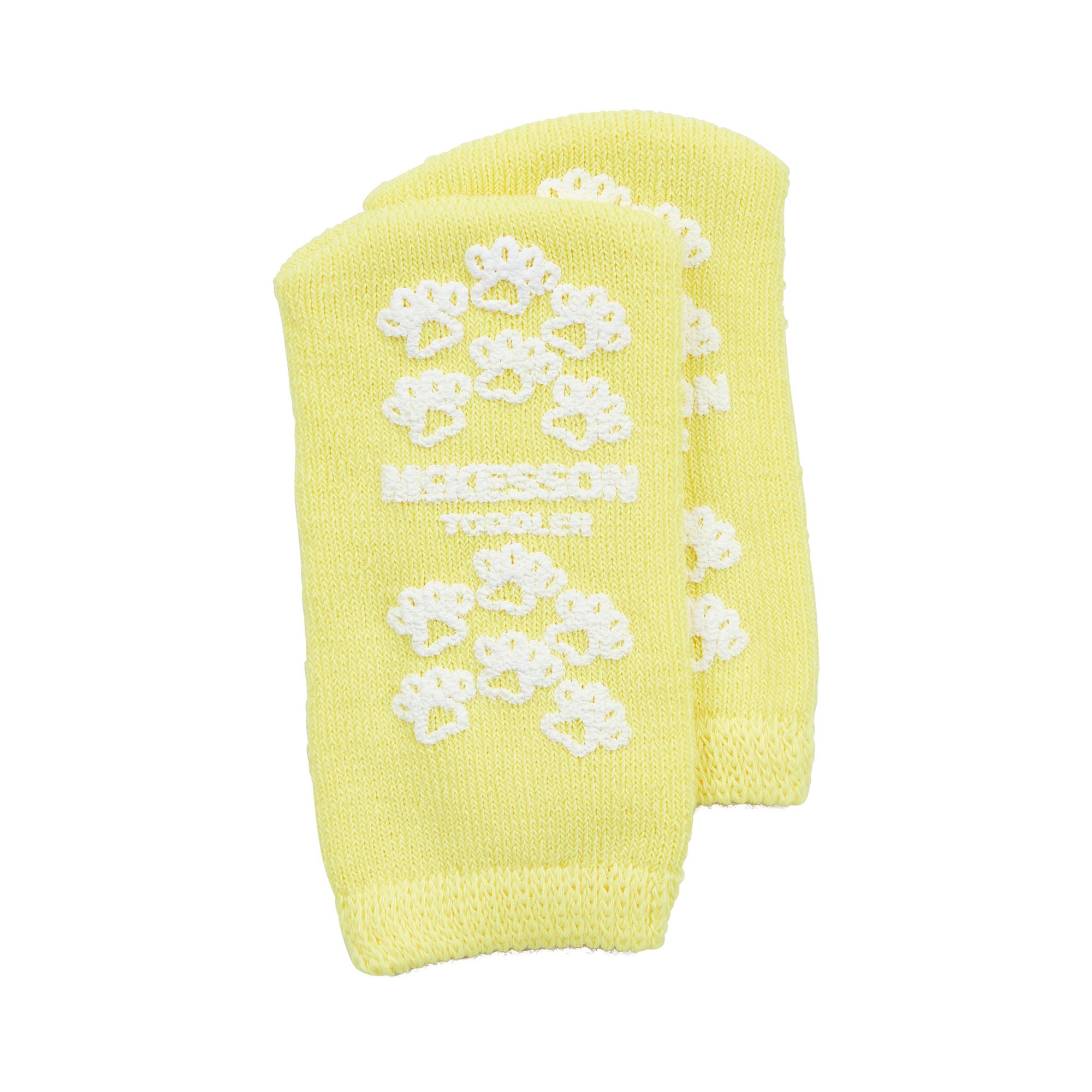 McKesson Terries™ Single Tread Slipper Socks, Toddler, Pale Yellow