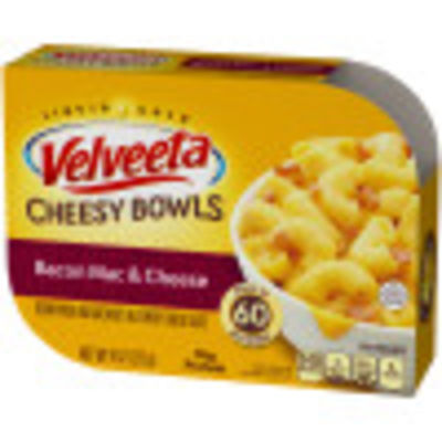Velveeta Cheesy Bowls Bacon Mac & Cheese Smoky Cheese Sauce, 9 oz Tray