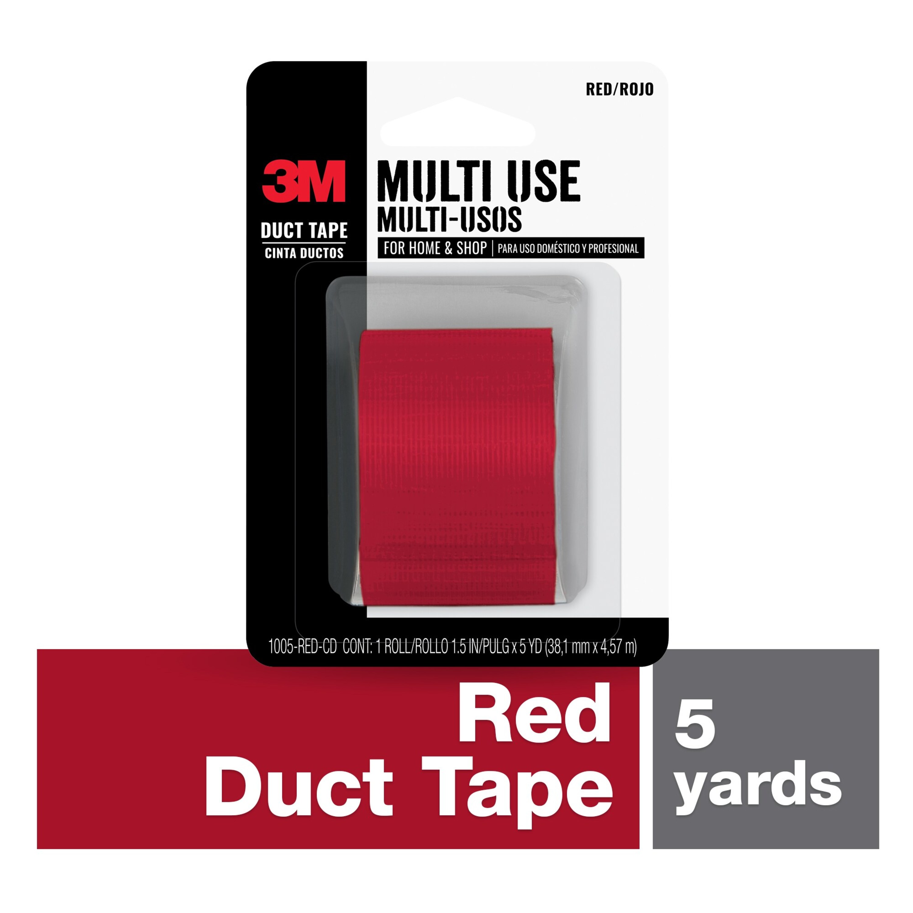 3M™ Red Duct Tape, 1005-RED-CD, 1.5 in x 5 yd, 12/cs