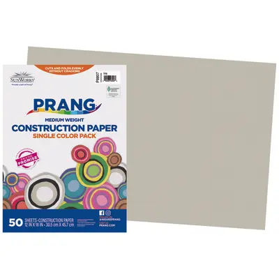 Prang (Formerly SunWorks) Construction Paper, Gray, 12