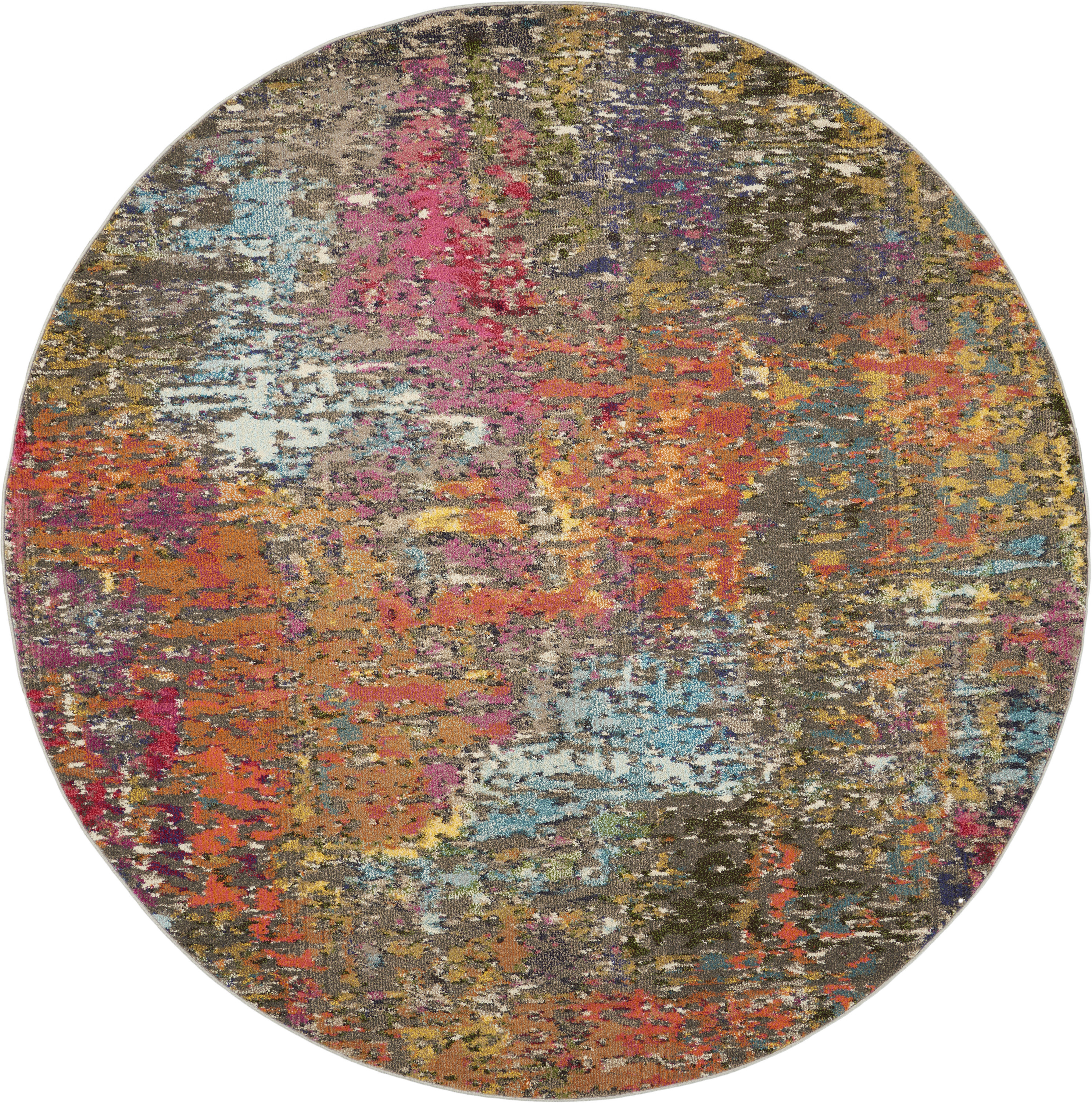 Nourison Celestial 5'3" x Round Sunset Modern & Contemporary Indoor Rug