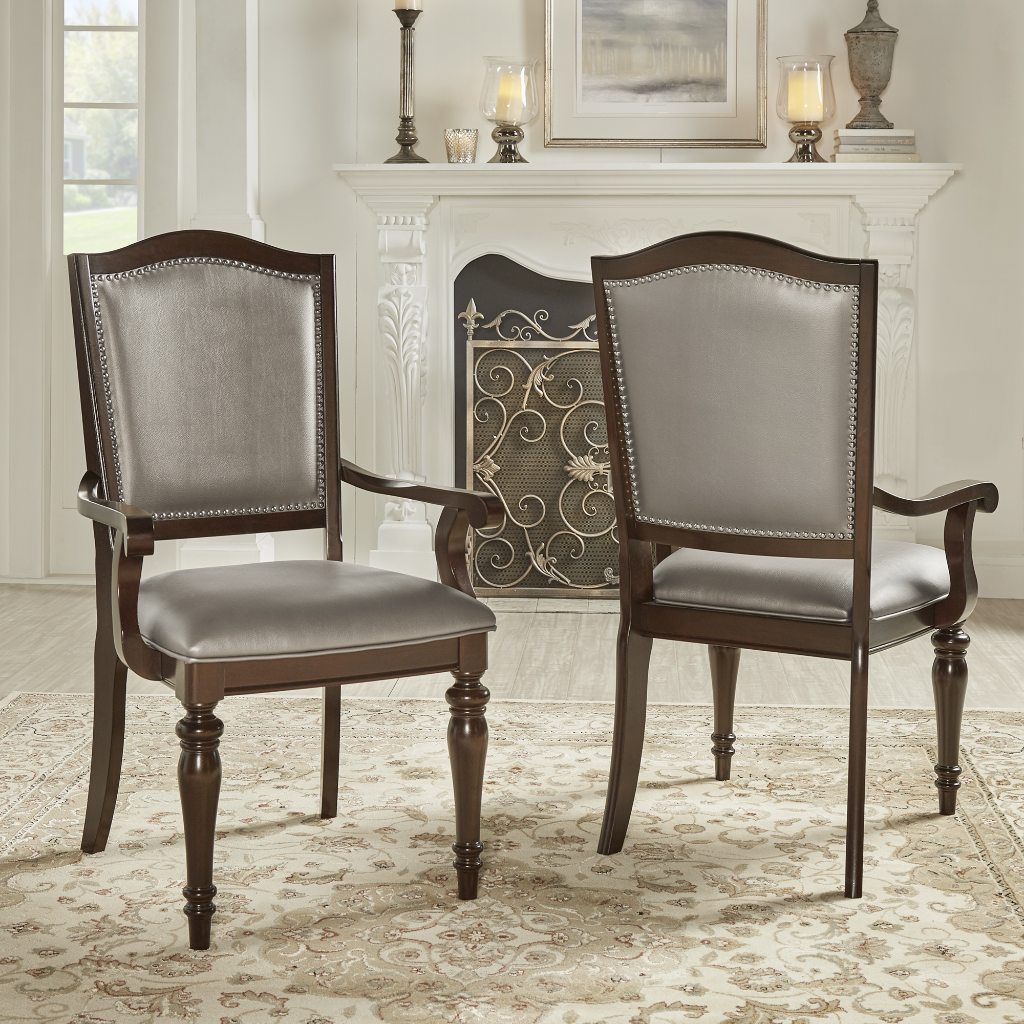 Nailhead Accent Dining Chairs (Set of 2)