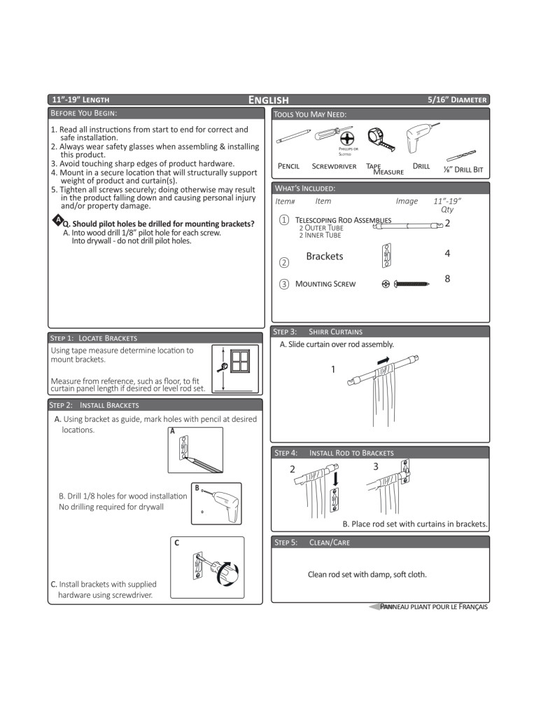 Mainstays 1119" Adjustable Swivel Sash Rod, 5/16" Diameter, White, Set