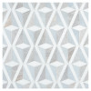 Pietra Visivo Collection Thassos Select Polished, Morning Blue Polished, And Blue De Savoi Polished 10×10 Diamant Mosaic Polished