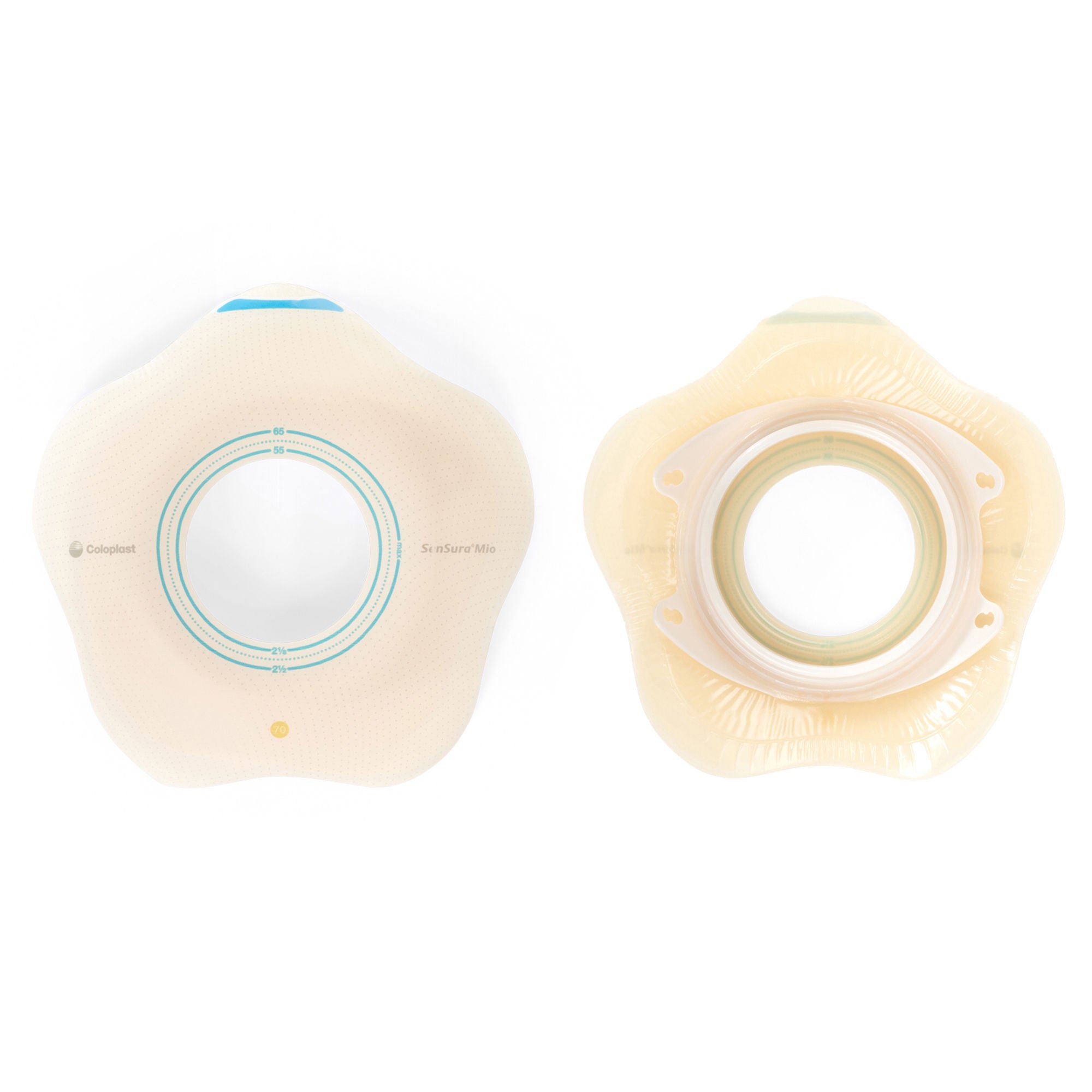 SenSura® Mio Convex Flip Ostomy Barrier, 50 mm Stoma Openings, Yellow Match