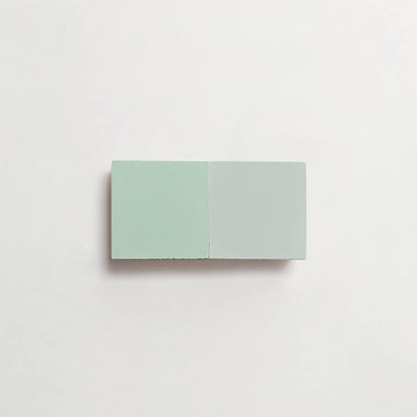 cement: mythology checkerboard | flanders | baguette | matte || matte | duo | celadon + ru | sample 