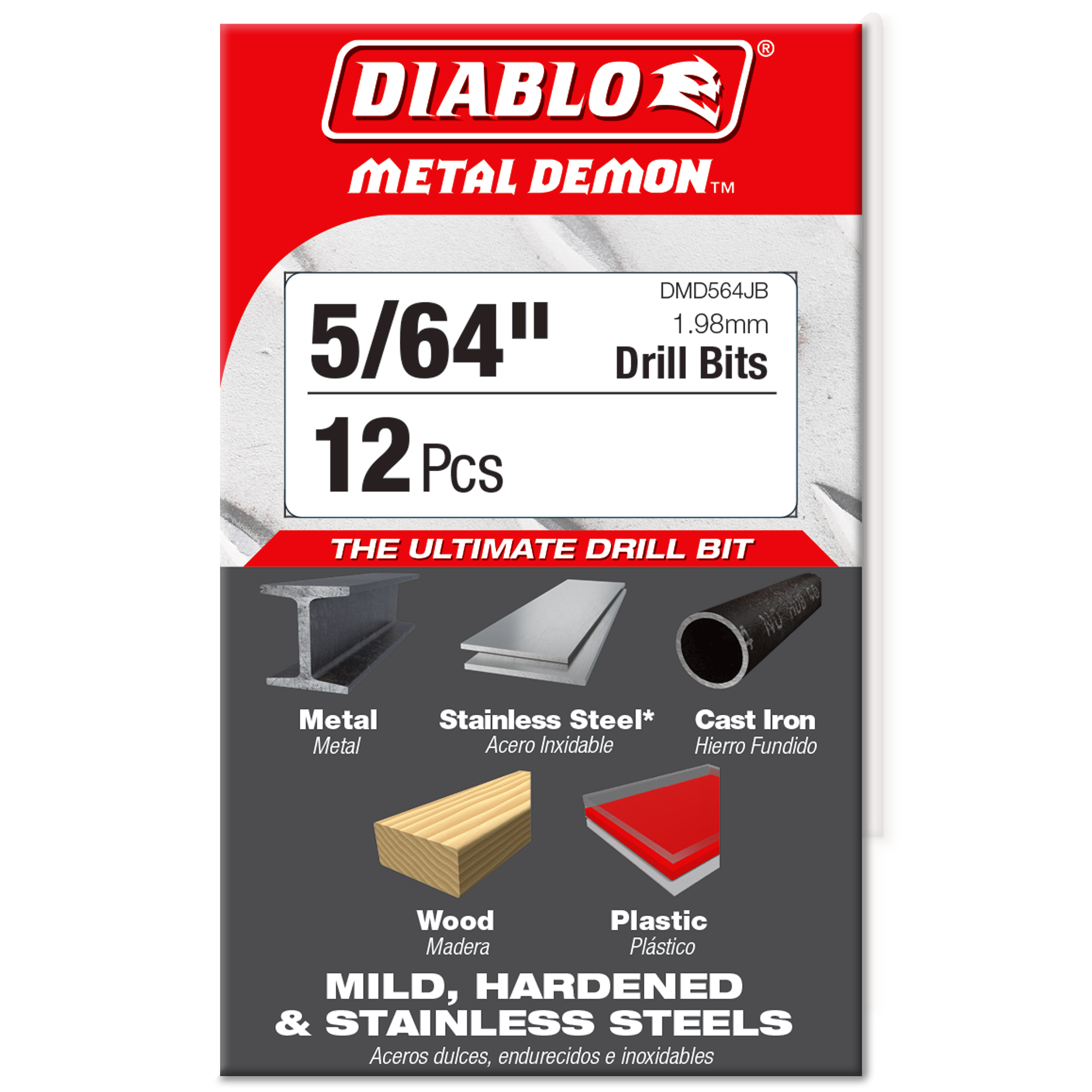 Diablo 5/64 in. Metal Demon Drill Bit for Mild, Hardened and Stainless Steels in its retail packaging, ready for the job box or tool bag