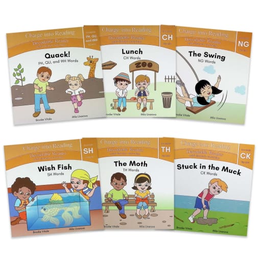 Charge Into Reading Stage 3: Digraphs Decodable Reader Set (6 books)