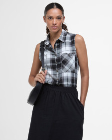 Agnes Sleeveless Shirt Monochrome Tartan