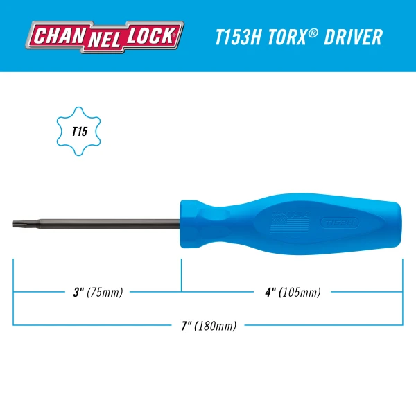 T153H TORX T15 X 3-inch Professional Screwdriver