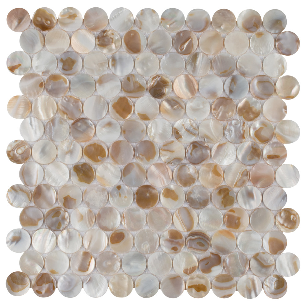 Conchella Penny Natural 11-1/4 in. x 11-5/8 in. Natural Shell Mosaic Tile
