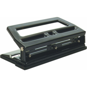 3 Hole Heavy Duty Paper Punch, 40 Sheet Capacity, Adjustable, Black
