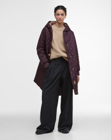 Hilary Quilted Jacket Black Cherry/Muted Tartan