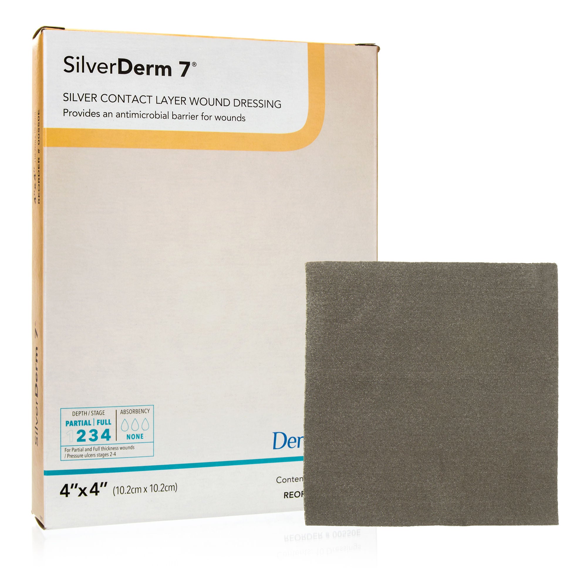 SilverDerm7® Silver Contact Dressing, 4 x 4 Inch