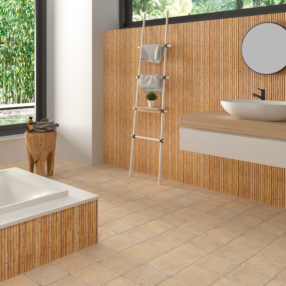 Bamboo Haven Clay Brown 5-7/8 in. x 11-7/8 in. Ceramic Wall Tile