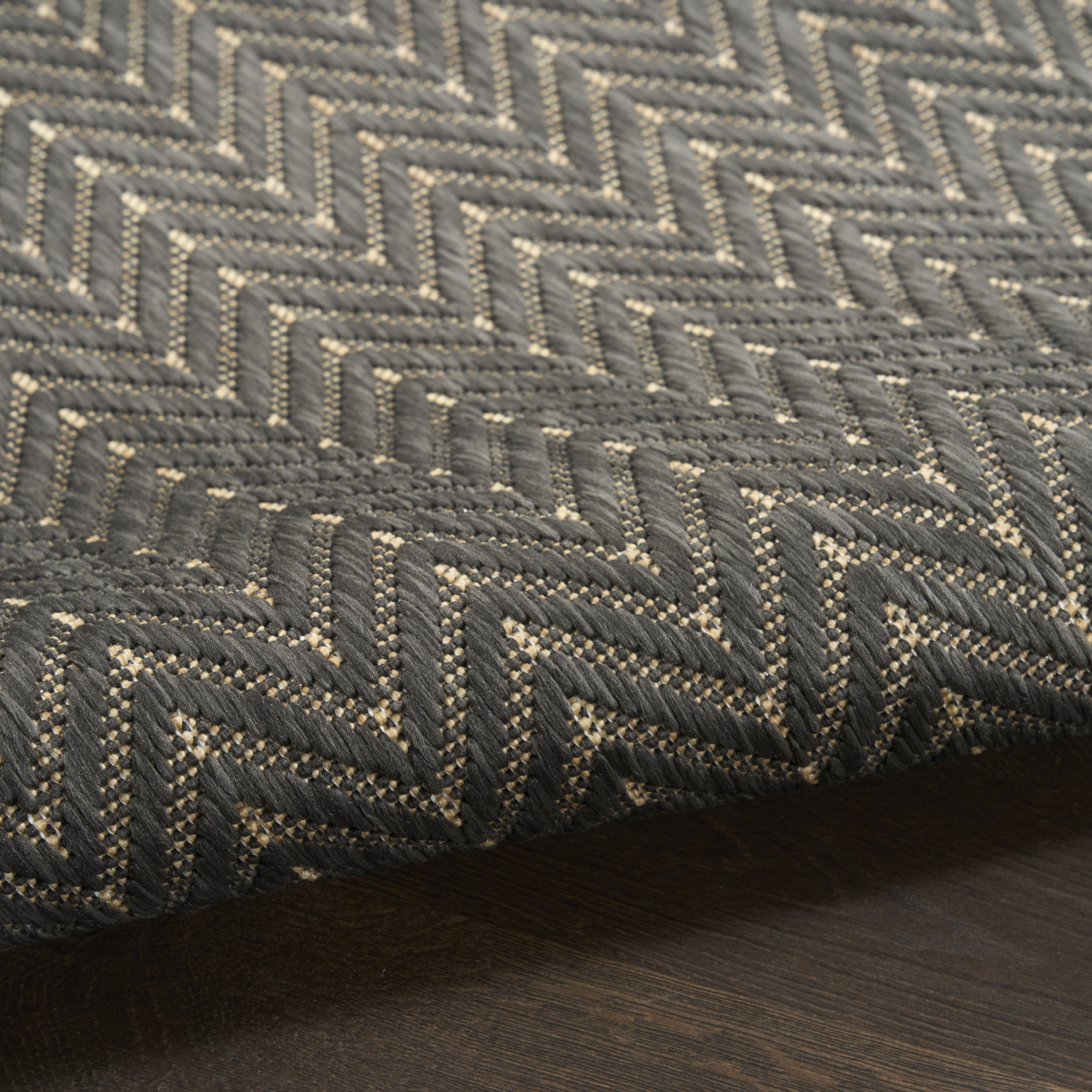 Nourison Horizon Indoor/Outdoor 9' x 12' Charcoal Modern Rug