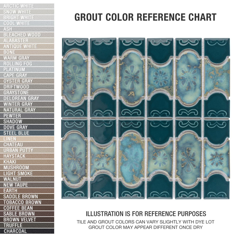 Montego Emerald 12 in. x 12-1/2 in. Porcelain Mosaic Tile