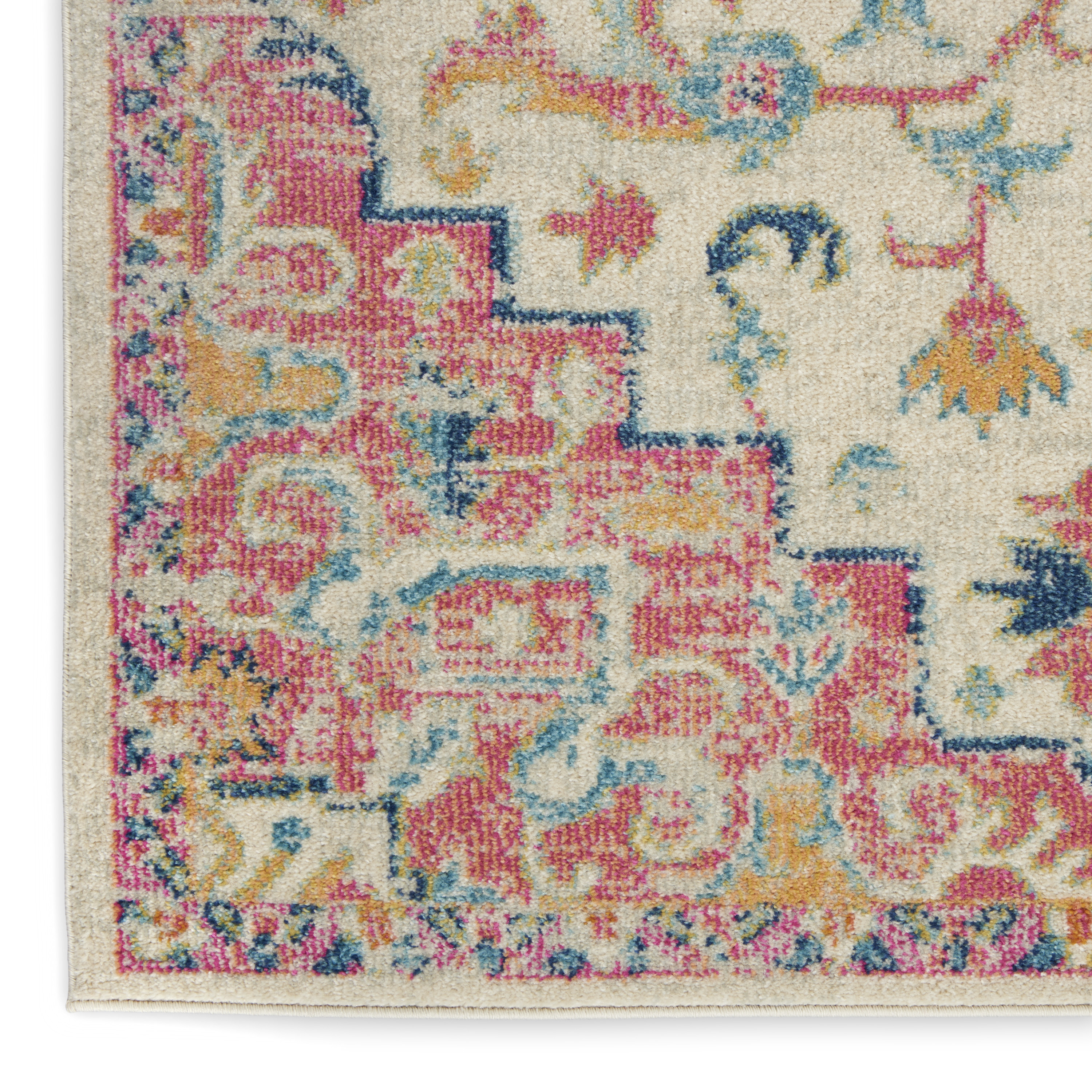 Nourison Passion 2'2" x 12' Ivory Pink Bohemian Indoor Rug